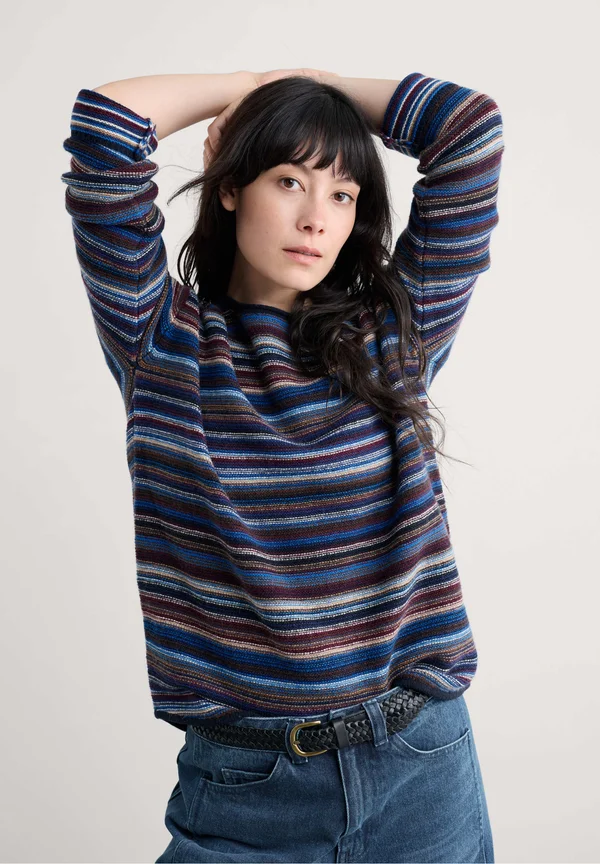 FRUITY  - Strickpullover - blue - ripple marks jetty multi