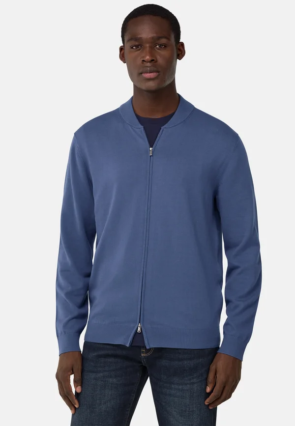 FULL ZIP COLLAR - Strickjacke - indigo