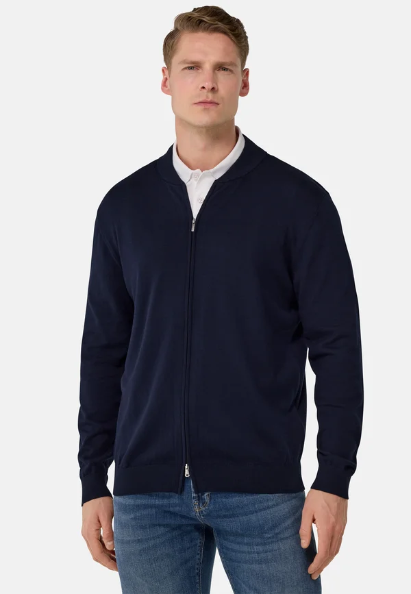 FULL ZIP COLLAR - Strickjacke - navy blue