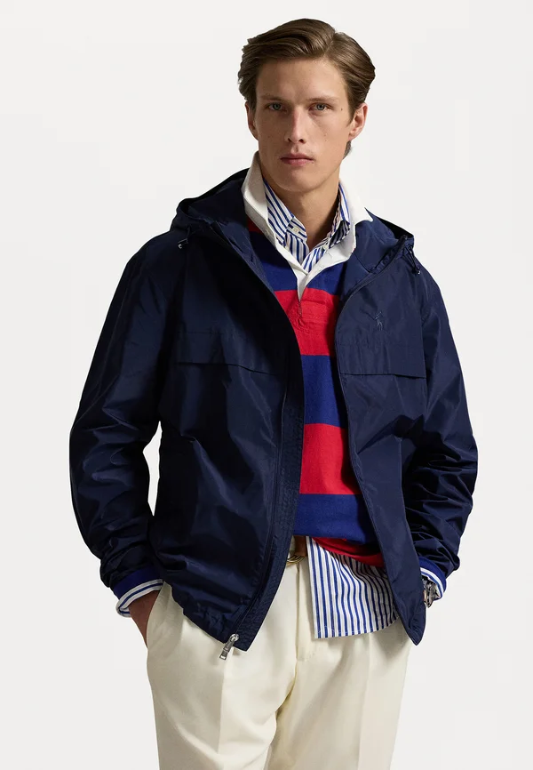 FULL-ZIP HOODED JACKET - Windbreaker - newport navy