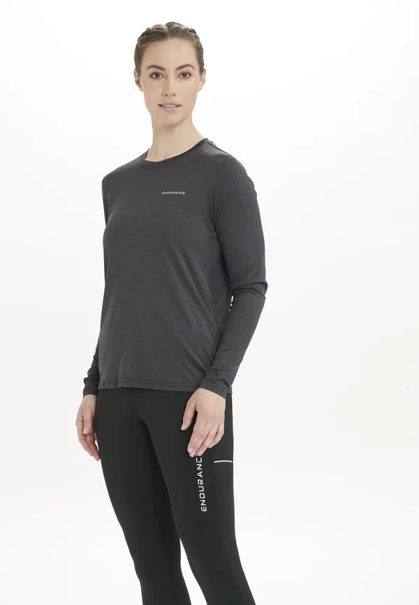 Funktions Maje Melange - Langarmshirt - black