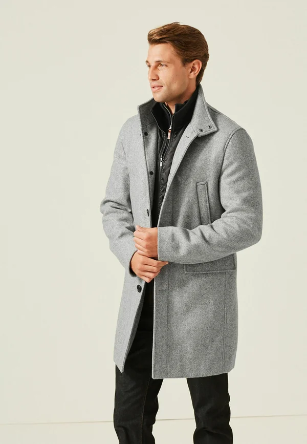 FUNNEL NECK - Kurzmantel - light grey