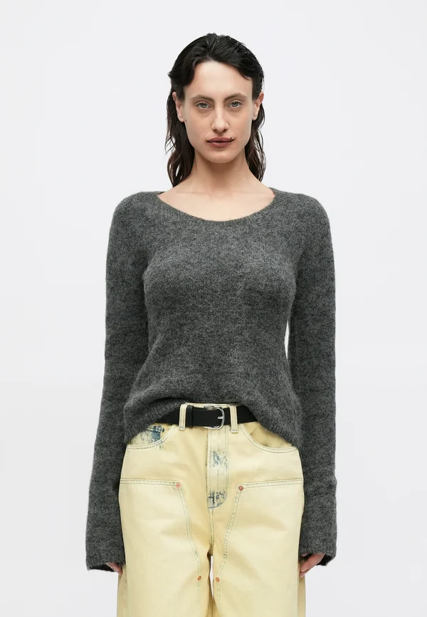 FURE FLUFFY - Strickpullover - dark grey