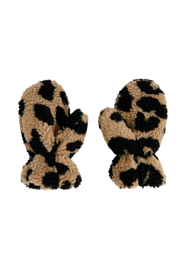 Fäustling - cream leopard print
