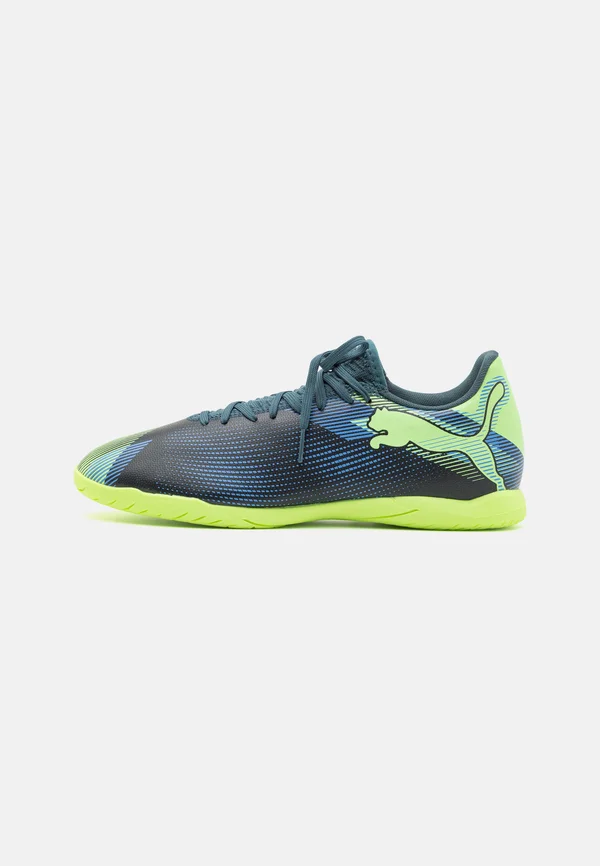FUTURE 7 PLAY IT - Fußballschuh Halle - gray skies/elektro purple/fizzy apple/white