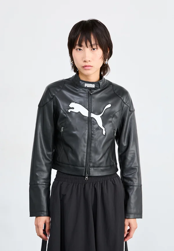 FUTURE ARCHIVE RACER JACKET - Kunstlederjacke - black