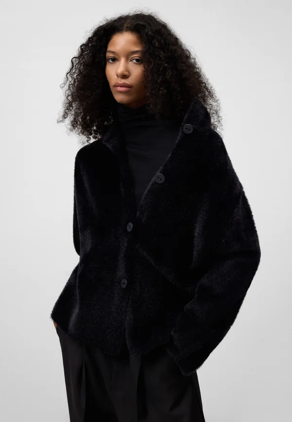 FUZZY - Strickjacke - black