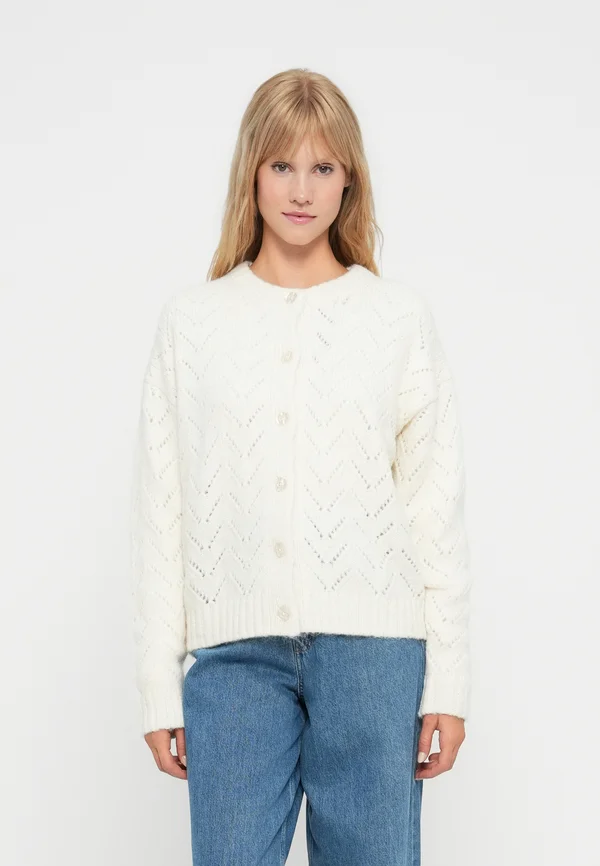 FUZZY TEXTURE CARDI - Strickjacke - chino