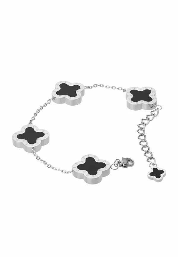 FYRKLÖVER - Armband - silver coloured and black coloured