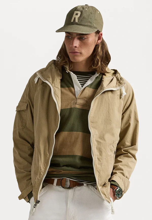 GARMENT DYED TWILL HOODED JACKET - Leichte Jacke - cafe tan