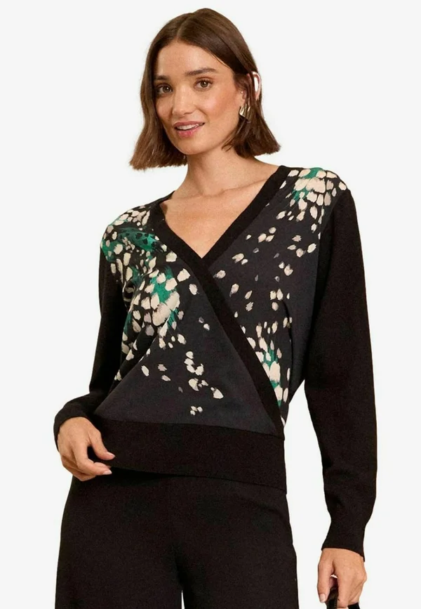 GAUGE MIX - REGULAR FIT - Strickpullover - black
