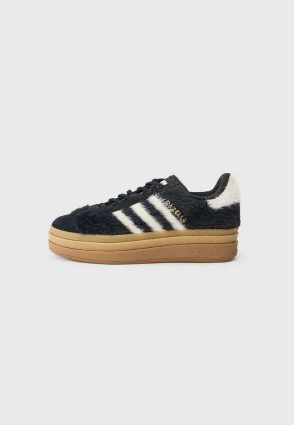 GAZELLE BOLD - Sneaker low - core black/cream white/metallic gold-coloured