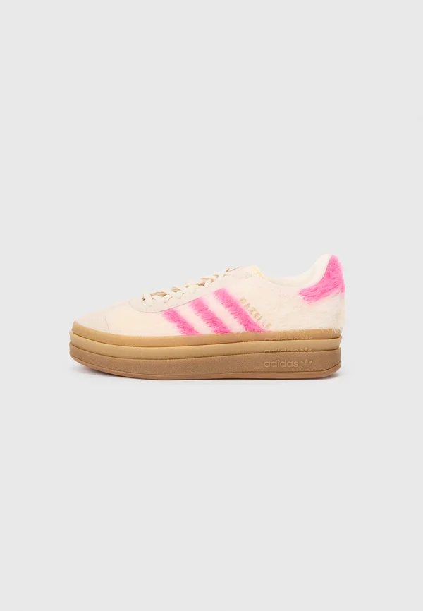 GAZELLE BOLD - Sneaker low - cream white/shock pink/gold-coloured