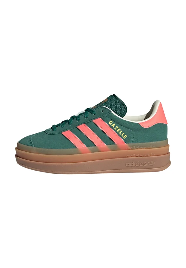 GAZELLE BOLD UNISEX - Sneaker low - collegiate green signal coral cream white