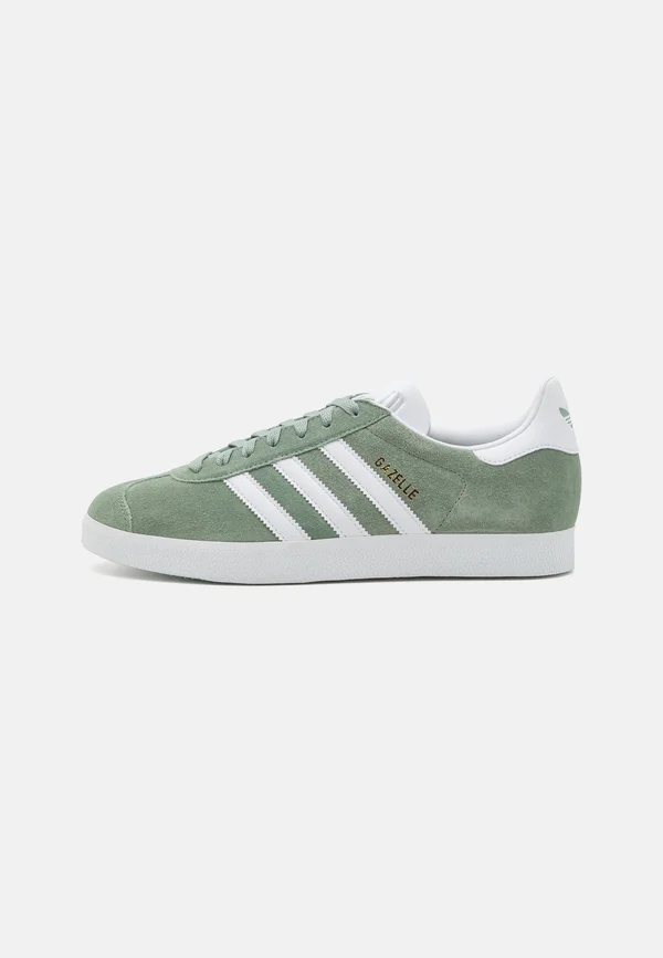 GAZELLE UNISEX - Sneaker low - silver green/footwear white/gold metallic