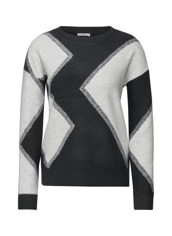 GEMUSTERTER - Strickpullover - lila