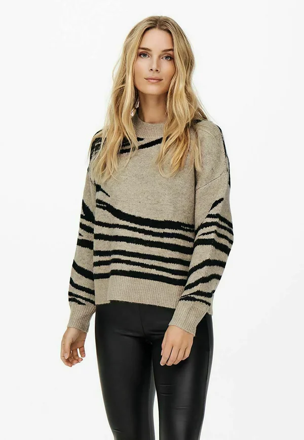 GEMUSTERTER - Strickpullover - sand