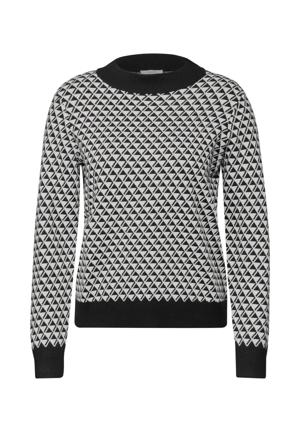 GEMUSTERTER - Strickpullover - schwarz