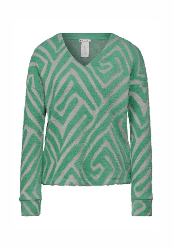 GEMUSTERTES COZY - Strickpullover - grün