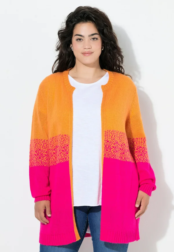 GERADE OFFENE PASSFORM  - Strickjacke - neon berry