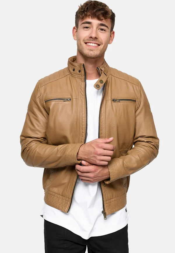 GERMO - Lederjacke - camel