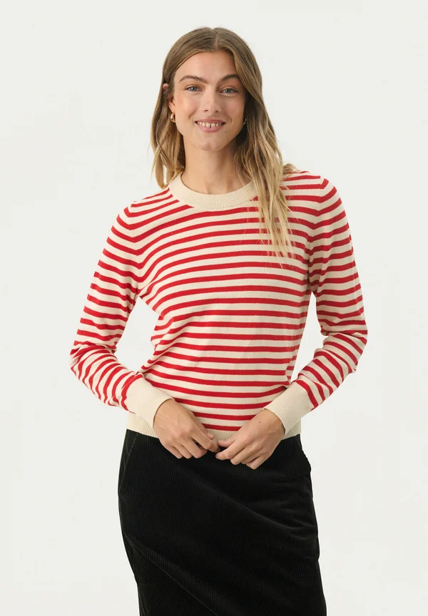 GERTIE - Strickpullover - salsa stripe
