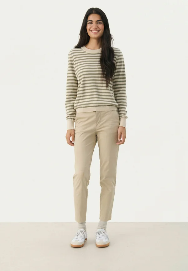 GERTIE - Strickpullover - vetiver green stripe