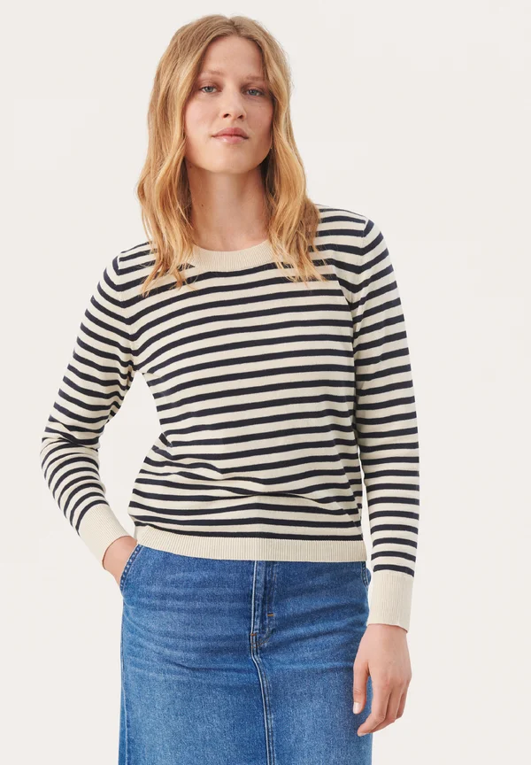 GERTIE - Strickpullover - whitecap gray stripe