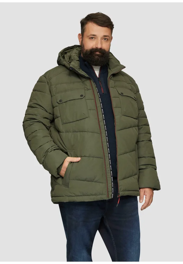 GESTEPPTE MIT ABNEHMBARER KAPUZE - Winterjacke - olivgrün