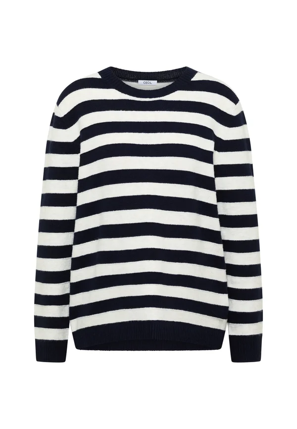 GESTREIFTER MELANGE  - Strickpullover - blau