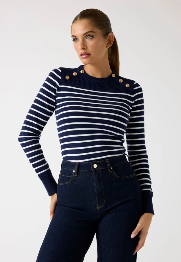 GESTREIFTER - Strickpullover - mehrfarbig grundton blau