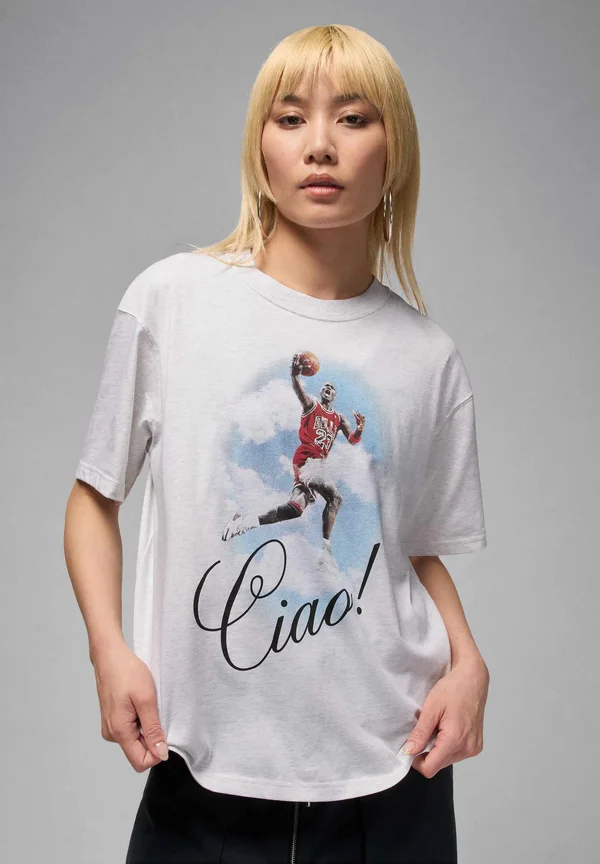 GFX - T-Shirt print - birch heather/black