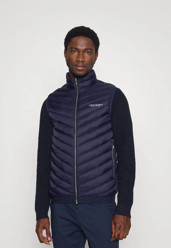 GILET PIUMINO - Weste - navy/melange grey