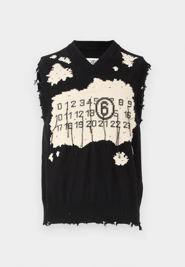 GILET UNISEX - Weste - black/off white