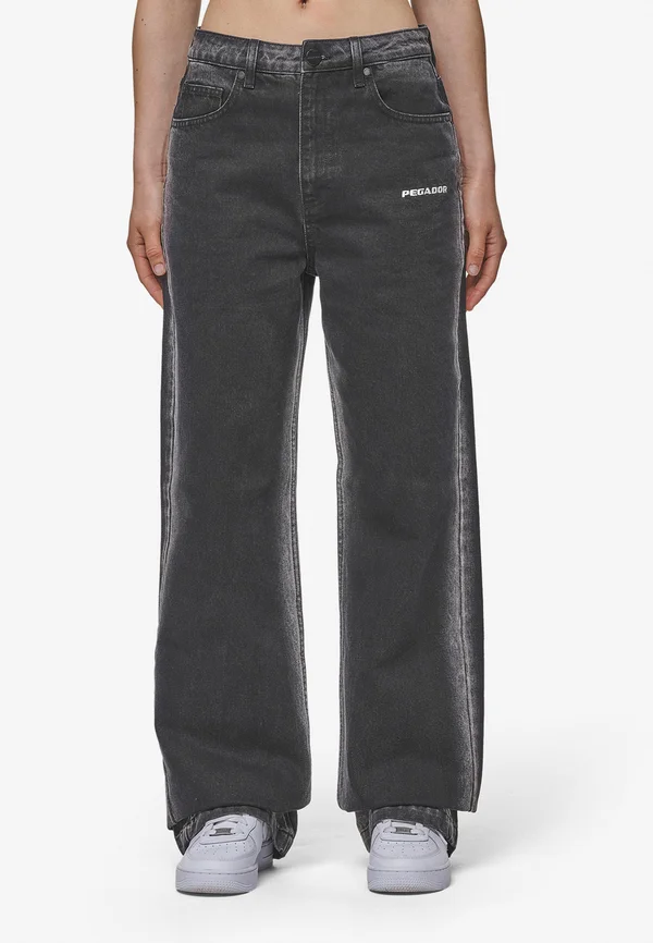 GINA - Jeans Relaxed Fit - washed black white