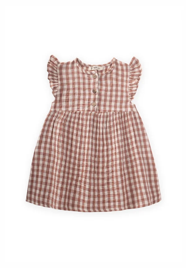 GINGHAM PATTERNED - Blusenkleid - light brown