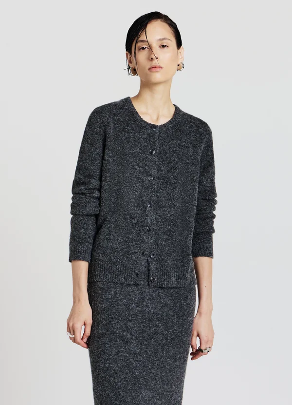 GIROCOLLO RASATO - Strickjacke - grigio melange