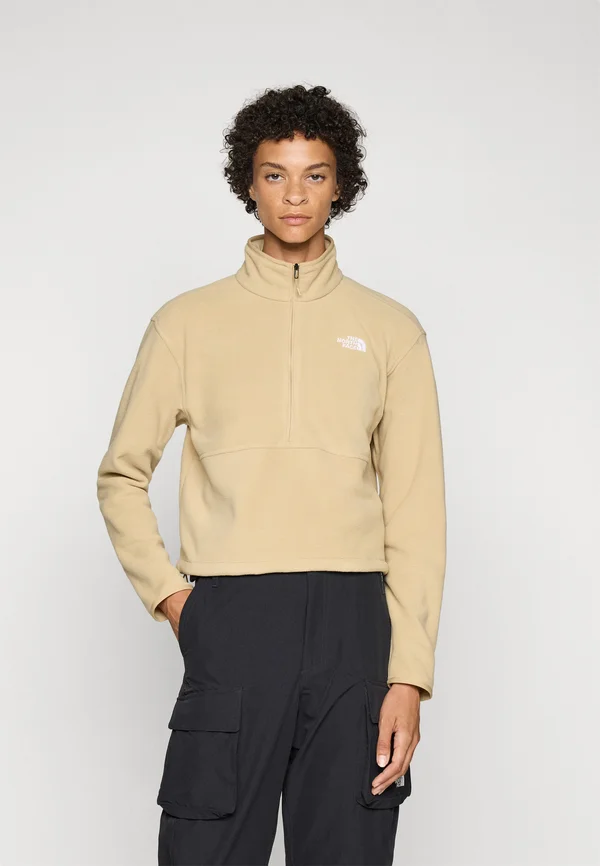GLACIER 1/2 ZIP SHORT - Fleecepullover - khaki stone