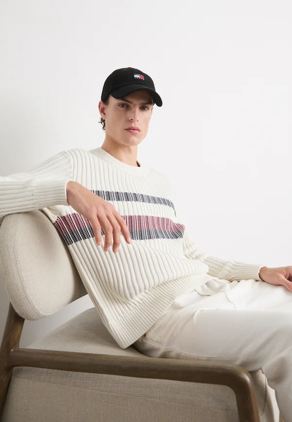 GLOBAL STRIPE - Strickpullover - ivory
