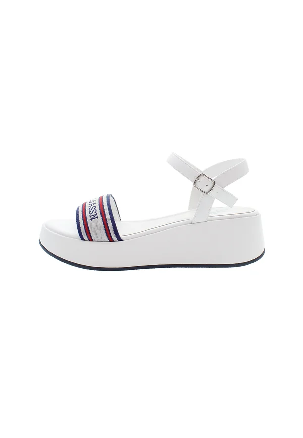 GLORY - Keilsandalette - white blue red
