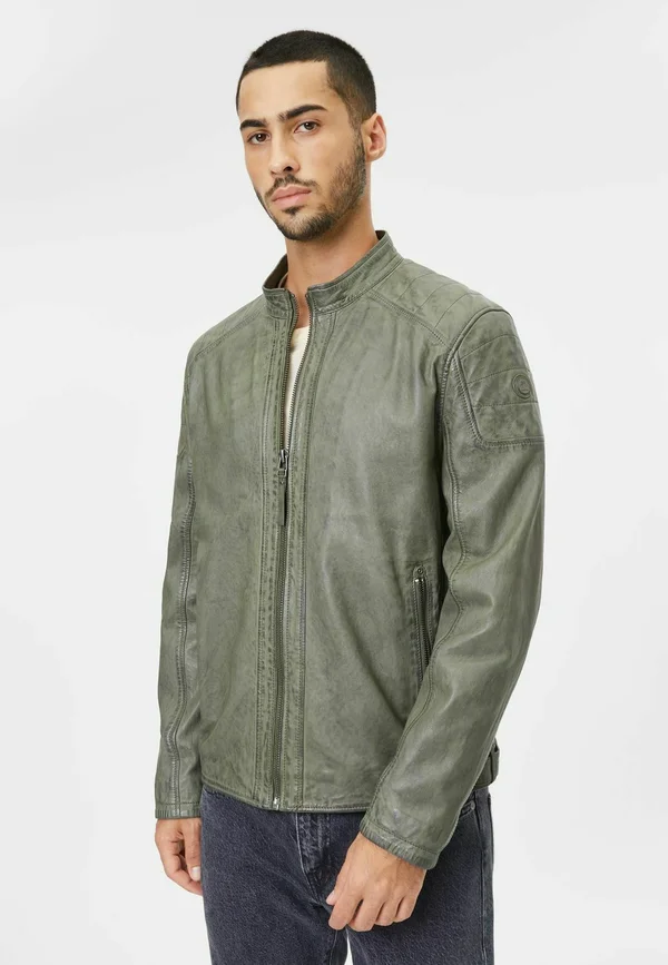 GMCHARDY - Lederjacke - dusty green