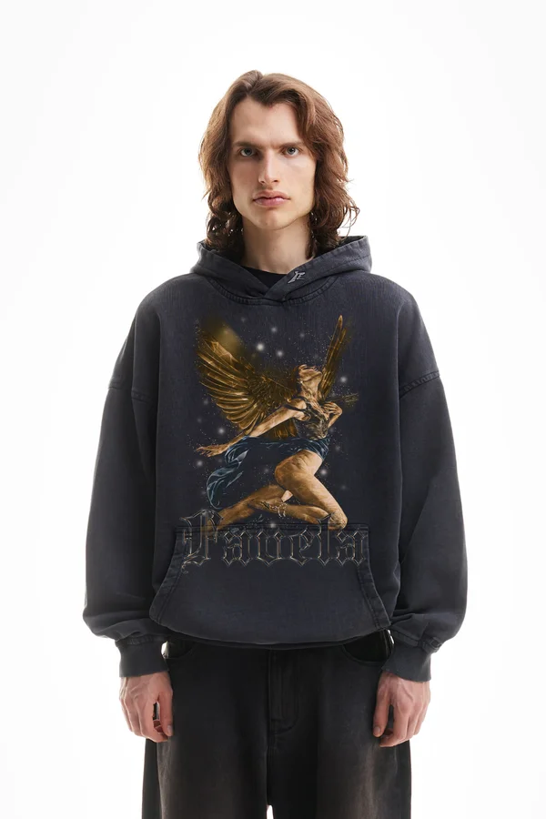 GOLDEN ANKLET UNISEX - Kapuzenpullover - black washed