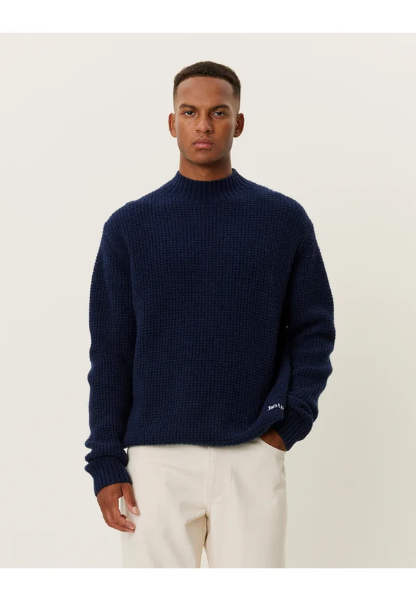 GRADY WAFFLE MOCKNECK - Strickpullover - dark navy