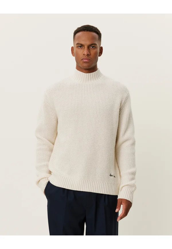 GRADY WAFFLE MOCKNECK - Strickpullover - off-white