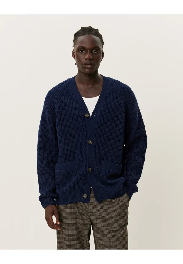 GRADY WAFFLE - Strickjacke - dark blue