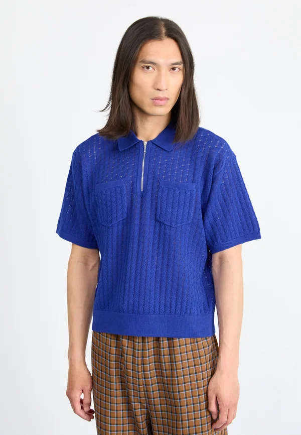 GRANT QUATER ZIP  - Poloshirt - surf blue