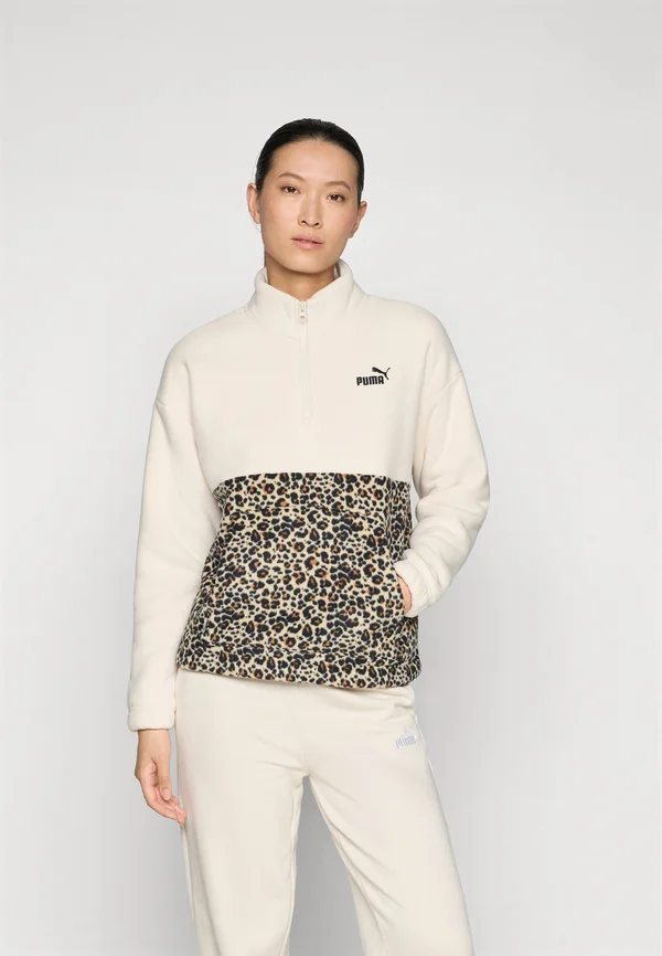 GRAPHIC ANIMAL RELAXED HALF ZIP CREW - Fleecepullover - alpine snow