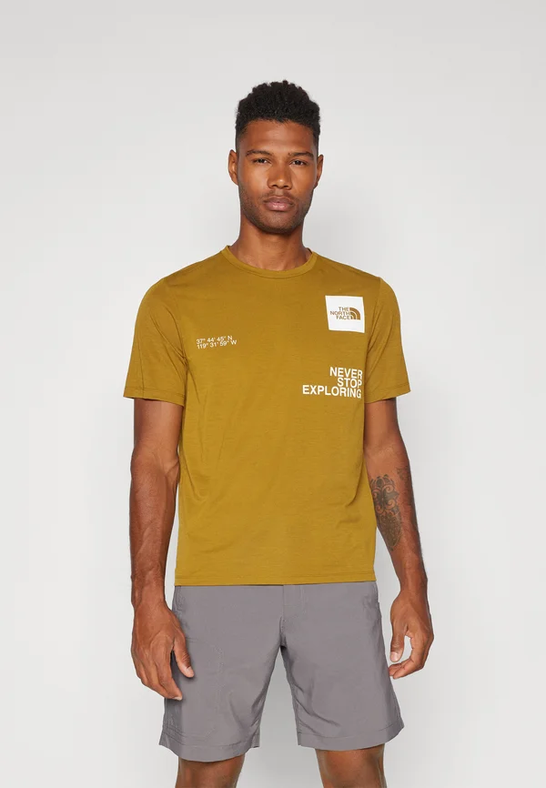 GRAPHIC BOXES FOUNDATION TEE - Sport T-Shirt - moss green