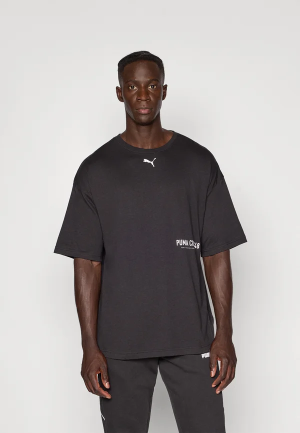 GRAPHIC OVERSIZE TEE - Sport T-Shirt - black