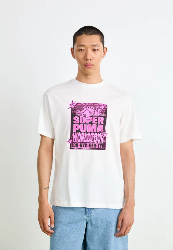 GRAPHIC SUPER WORLD TOUR RELAXED - T-Shirt print - white